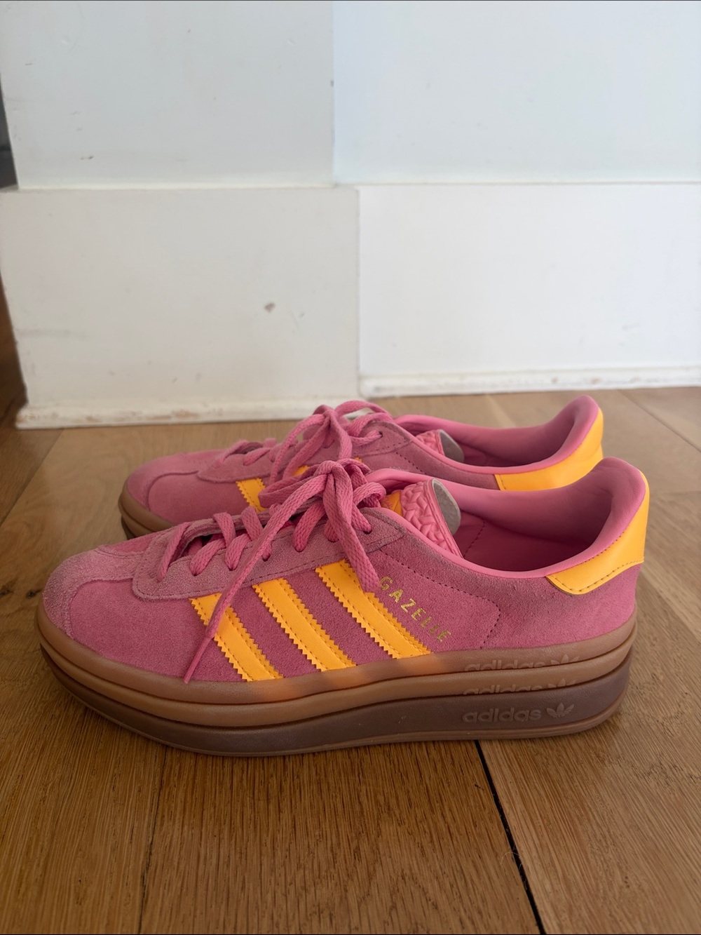 Adidas Gazelle Women’s Pink & Yellow Suede Sneakers 6 1/2